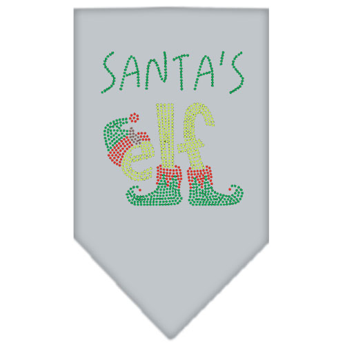 Santa's Elf Rhinestone Bandana Grey Small